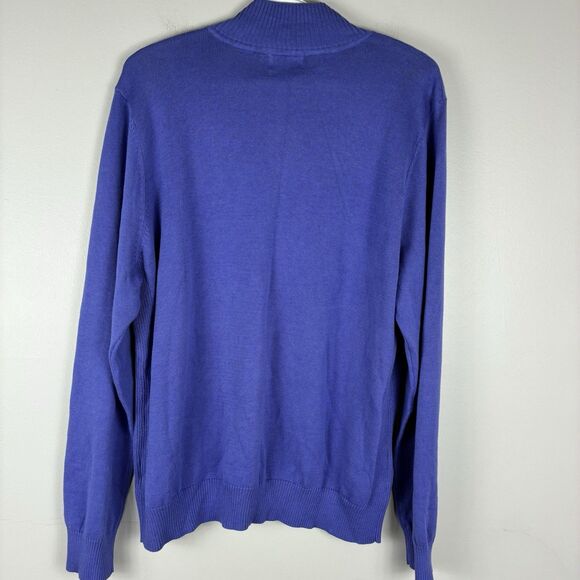Foxcroft Pullover Half zip Sweater Woman’s XXL Supima Cotton Blue NWT Preppy - Picture 5 of 8